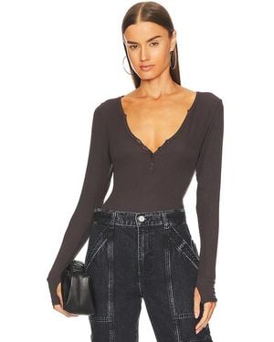 Michael Lauren Tahoe Henley Top - Black