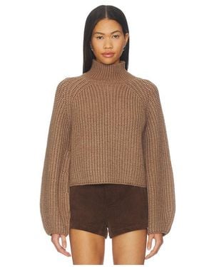 Lovers + Friends Martinea Funnel Neck Jumper - Brown