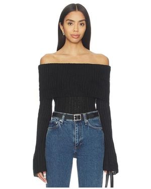 MORE TO COME Ingrid Off Shoulder Jumper - Black