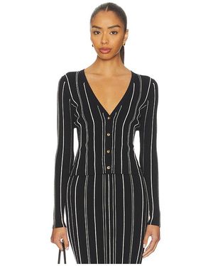 Hevron Cardigan Pearl - Schwarz