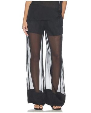 WeWoreWhat Pull On Sheer Trouser Pant - Black