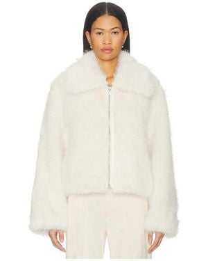 BY.DYLN Kallie Faux Fur Jacket - White