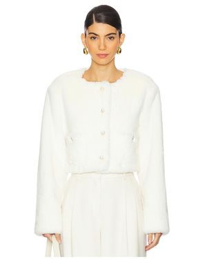 MAJORELLE Vittoria Faux Fur Jacket - White