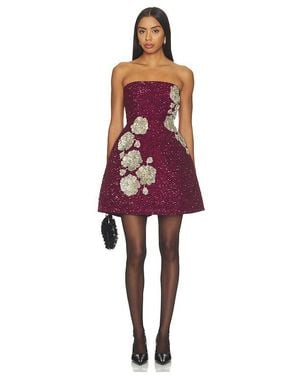 La Fuori Midnight Rosette Dress - Red