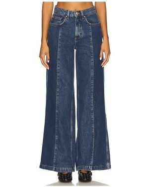 seventy + mochi Two Tone Bay Wide Leg Jeans - Blue
