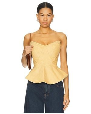 AFRM The Princess Peplum Top - Blue