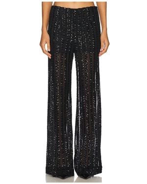 Sans Faff Striped Sequin Trousers - Black