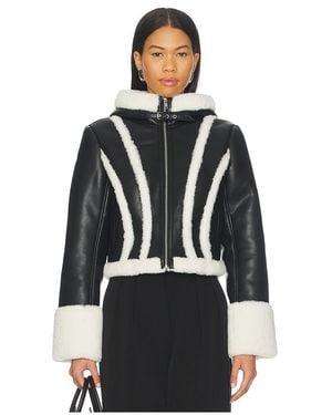 Fleur du Mal Chaqueta Con Cuello De Cuero Y Piel En Color Negro Talla (También En 2, 4, 6)