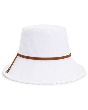 Hat Attack Fringed Bucket Hat - White