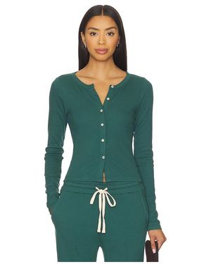 Sundry Button Down Long Sleeve Top - Green