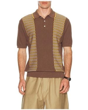 Beams Plus Polohemd Knit - Braun