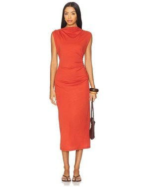 Vince Cowl Neck Muscle Tee Dress - Red
