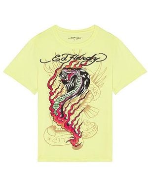 Ed Hardy Camiseta Cobra Flame En Talla En - Blanco