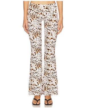 Indah Elidy Printed Low Rise Big Band Long Pant - White