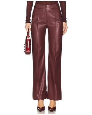 SELMACILEK Leather Slit Detailed Pant - Red