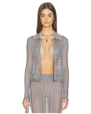 Lovers + Friends Francie Metallic Cardigan - White