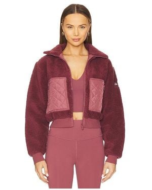 Alo Yoga Sherpa Edge Bomber Jacket - Red