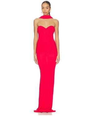 The New Arrivals Ilkyaz Ozel Samsara Jersey Maxi Dress - Red