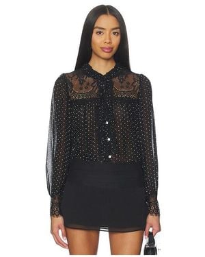 Sea Melody Polka Dot Top - Black