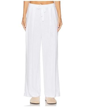 Eberjey Linen Blend Relaxed Pant - White