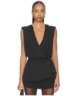 MORE TO COME Birdie Wrap Top - Black