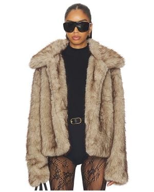 SNDY'S Leila Faux Fur Jacket - Brown