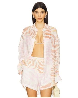 Vitamin A Playa Linen Boyfriend Shirt - White