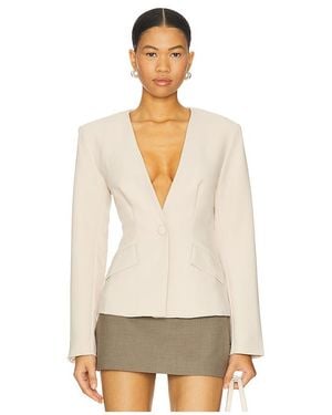 ALL THE WAYS Elizabeth Deep V Blazer - Natural