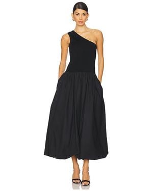 Shona Joy Aliah One Shoulder Bubble Midi Dress - Black