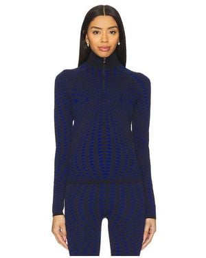 Perfect Moment Unterziehshirt Mit Reissverschluss Perfect Jacquard - Blau