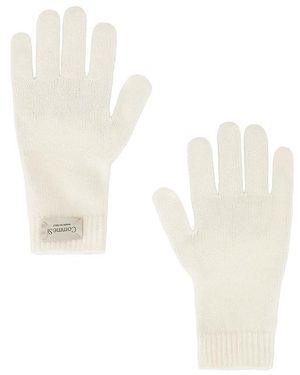 Comme Si Cashmere Short Gloves - White