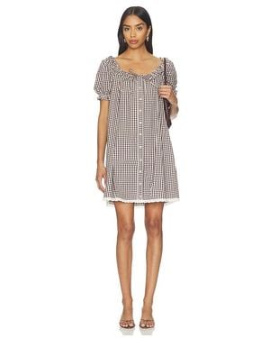 WeWoreWhat Puff Sleeve Button Up Mini Dress - Multicolor