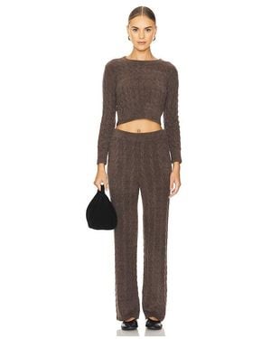 Barefoot Dreams X Revolve Cozychic Lite Cable Pullover & Pant Set - Multicolour