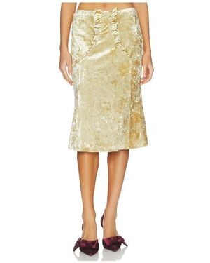 ShuShu/Tong Ruffled Hem Flared Skirt - Natural