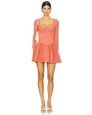 Free People X Free-Est Onda Sleeved Mini Dress - Orange