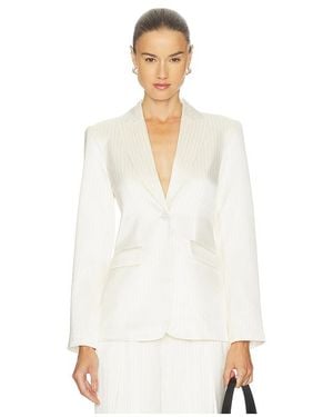 Cinq À Sept Georgia Satin Stripe Cheyenne Blazer En Talla (También En 2, 4) - Blanco