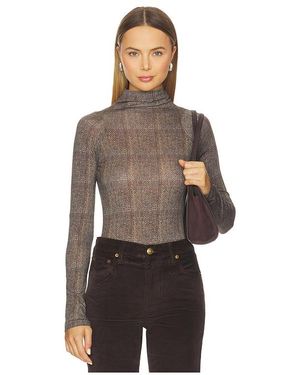 Rag & Bone Shaw Paneled Turtleneck Tee - Brown