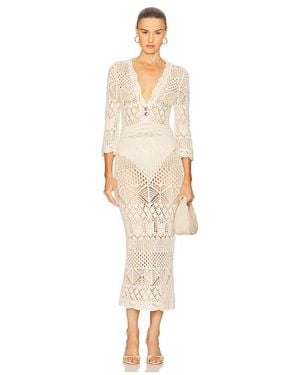 L'Agence Dovie Mixed Pointelle Dress - ホワイト