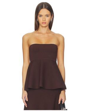 Line & Dot Kingston Knit Peplum Top - Brown