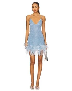 Oséree Lumiere Plumage Short Dress - Blue