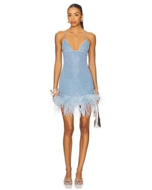 Oséree Lumiere Plumage Short Dress - Blue