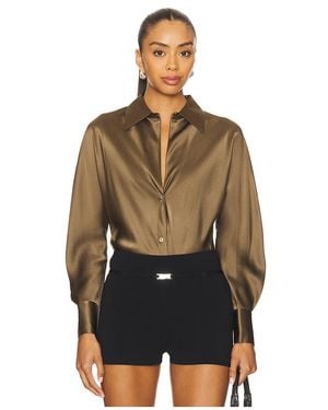 Vince Schräg Geschnittene, Langärmelige Bluse - Schwarz