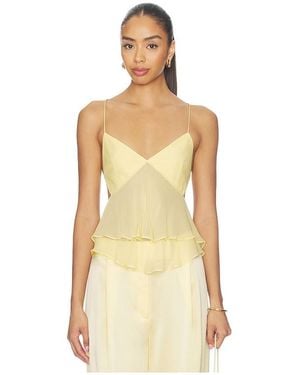 The Sei Cut Out Ruffle Cami - Natural