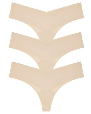 Commando Invisible Rib Thong 3-Pack - White