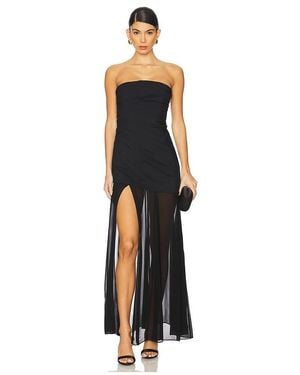 Shona Joy Blainey Strapless Draped Maxi Dress - Black