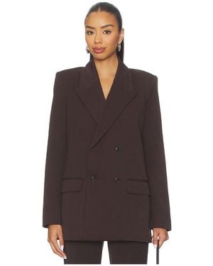 GOOD AMERICAN Essential Suiting Oversized Blazer - Brown