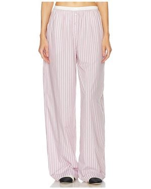 Helsa Wide Stripe Poplin House Trousers - Pink