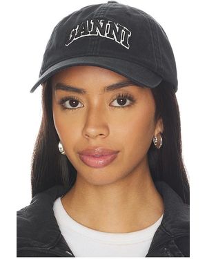 Ganni Base-Cap Washed Canvas - Schwarz