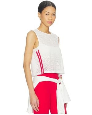 Splits59 Logan Mesh Tank Top With Stripe - Red