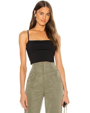 Susana Monaco Thin Strap Crop Tank - Black